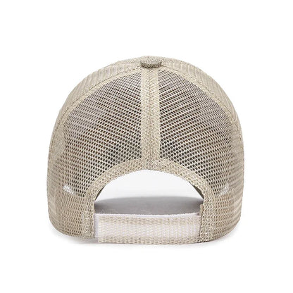 New Fashion Outdoor Sport Baseball Cap Linen Mesh Fabric Embroidery