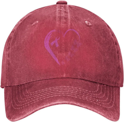 I'm A Survivor Heart Pink Ribbon Breast Cancer Awareness Baseball Cap