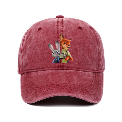 Disney Zootopia Cartoon Anime Retro Print Baseball Cap Judy Nick Sun Hat
