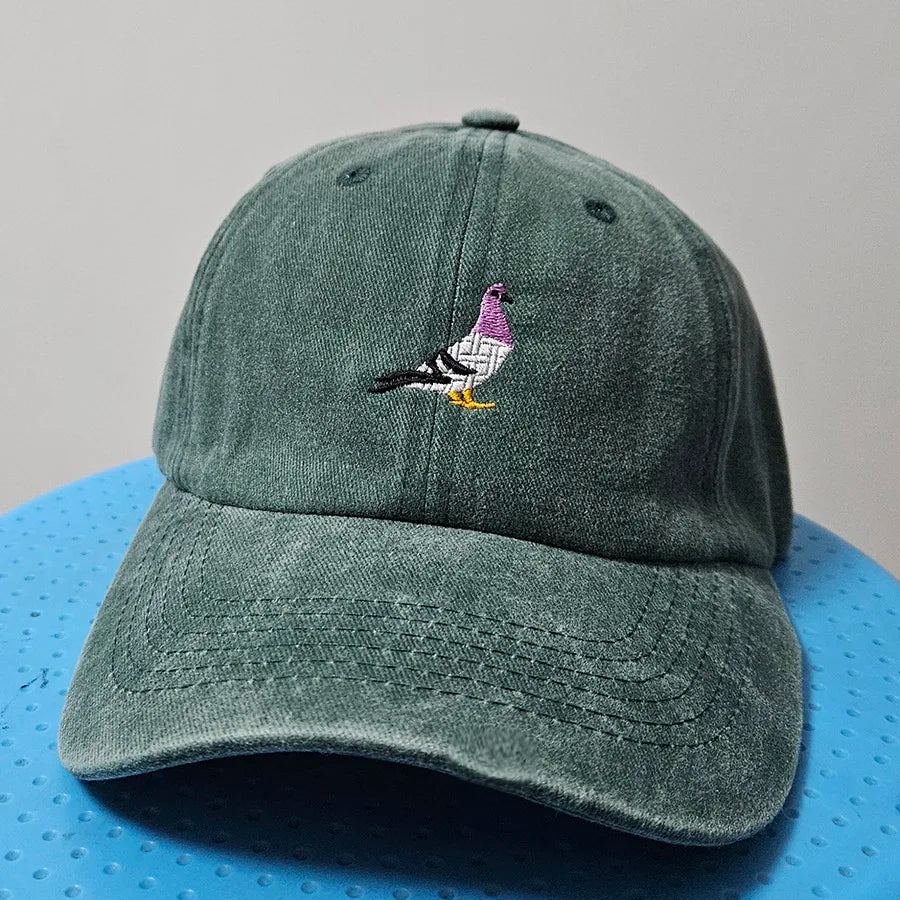 Embroidery Pigeon Design Spring vintage Baseball caps Men Women