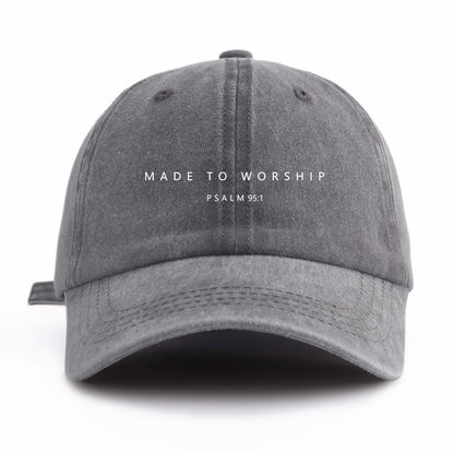 MADE TO WORSHIPR Print Washed Baseball Cap For Adults