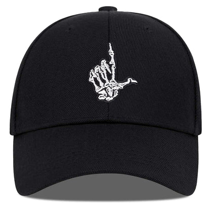 Unisex Skeleton Fingers Embroidery Baseball Caps