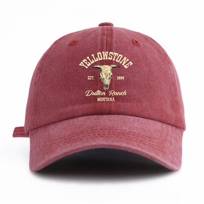 Yellowstone Print Washed Baseball Cap For Adults
