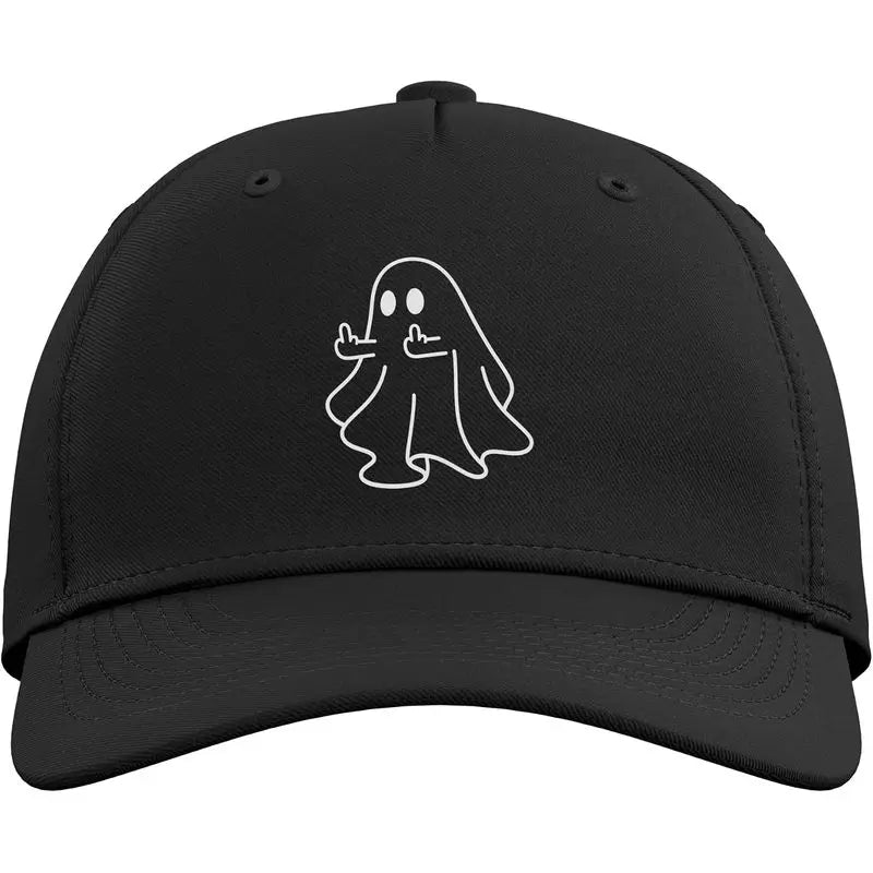 Ghost Middle Finger Funny Sarcastic Halloween Lover Adjustable Baseball Hat
