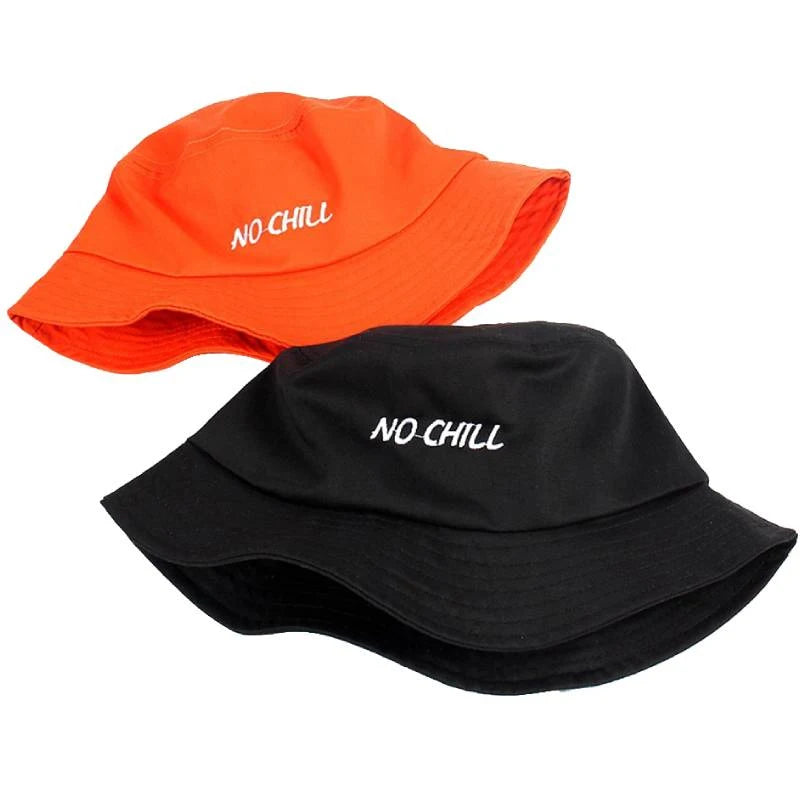 Unisex Cigarette Embroidery Personality Two-Sided Bucket Hats