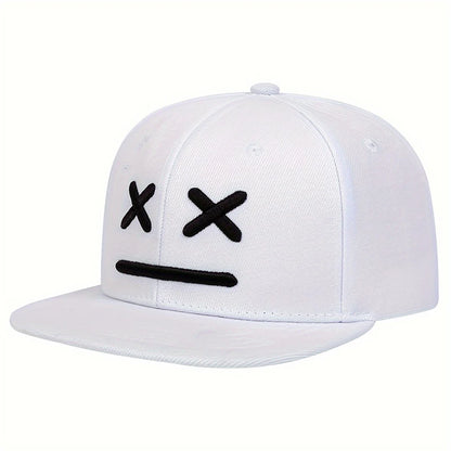 Fashion XX Smiling Face Embroidery Cotton Snapback Caps