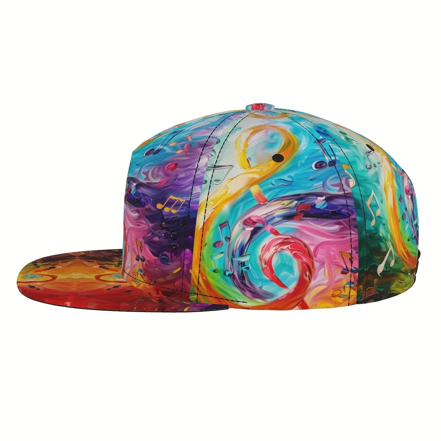 Music Note Print Snapback Cap