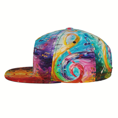 Music Note Print Snapback Cap