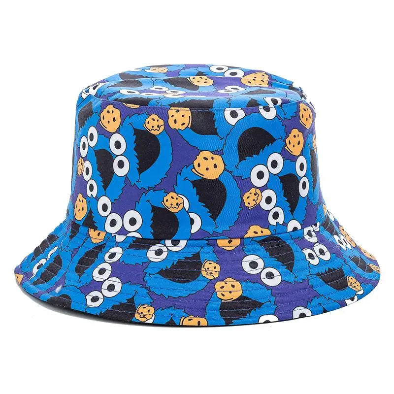 Unisex Bucket Cap Fruit Printing Hats Summer Double-sided Wear Man Women