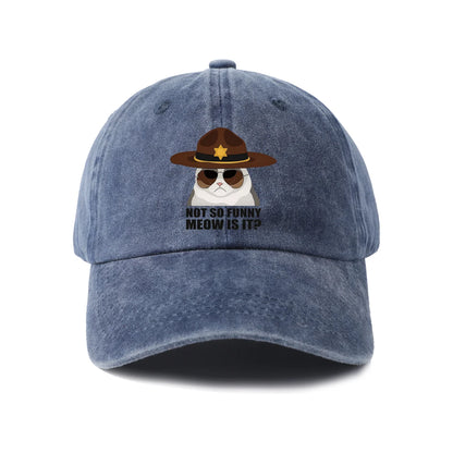 Not So Funi Meow Vintage-Washed Adjustable Baseball Hat