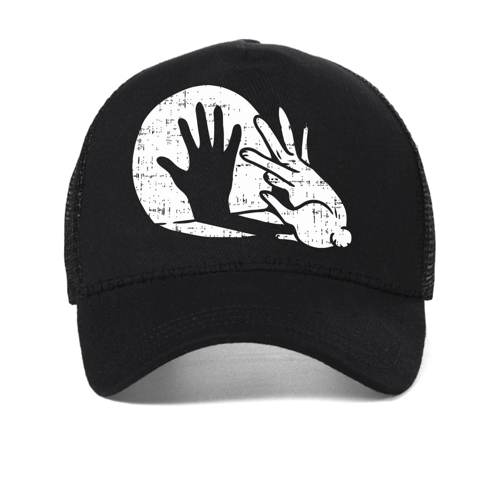 Animal Bunny Shadow Play Pun Cap Man Adjustable Baseball Caps