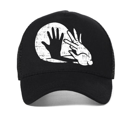 Animal Bunny Shadow Play Pun Cap Man Adjustable Baseball Caps