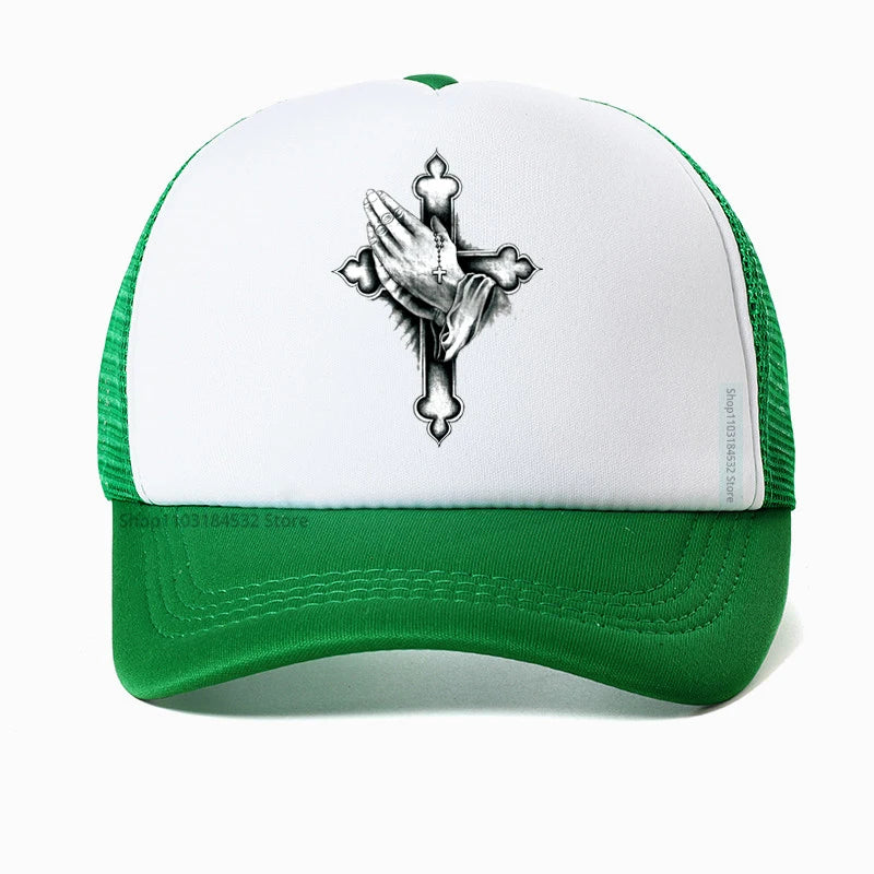 Christian Prayer Jesus Mesh Baseball Cap