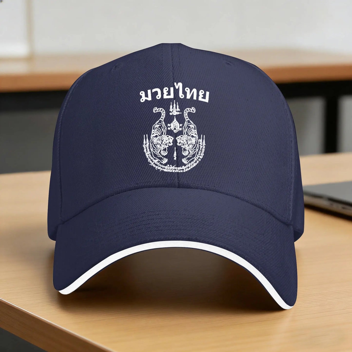 Summer Muay Thai Language Sak Yant Art Tattoo Twin Tiger Baseball Cap