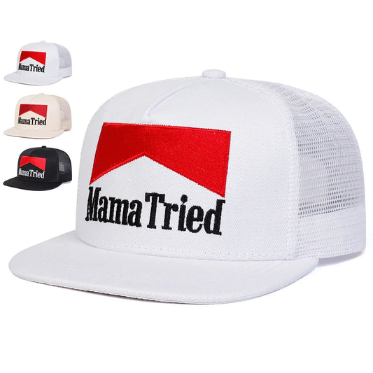 Unisex MAMA TRIED Embroidery Hip-hop Net Hats