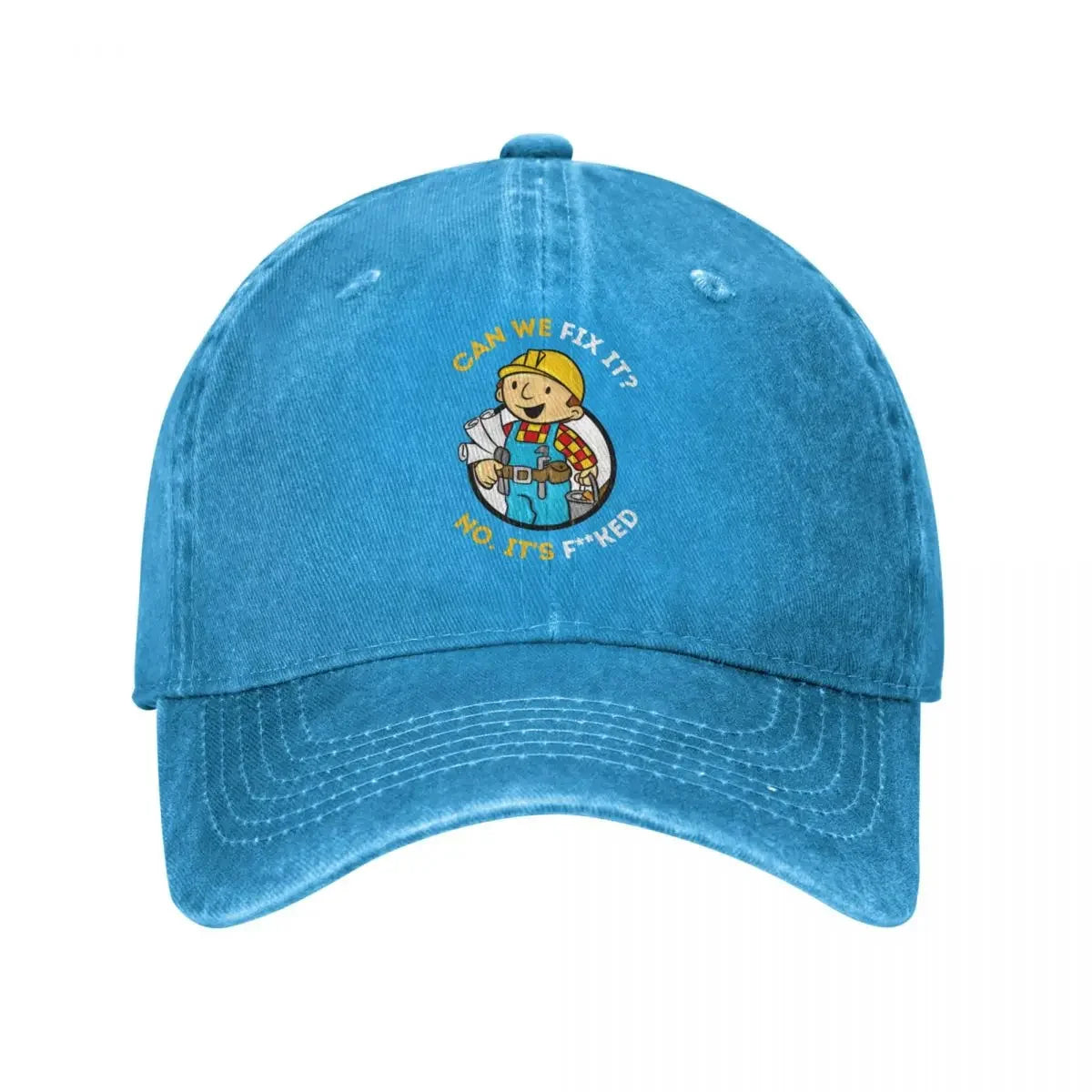 Bob The Builder Baseball Caps Classic Distressed Washed Can We Fix It Funny Repair Man Sun Cap Unisex