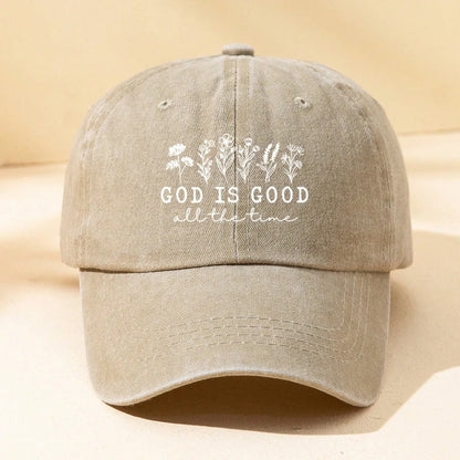 Women Outdoor Baseball Hat with Flower Letter Print