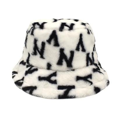 Winter Bucket Hat Women's Fashion Leopard Panama Warm Hat For Women