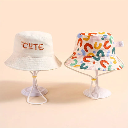 Summer Bucket Hat Embroidered Double-Layer Fabric