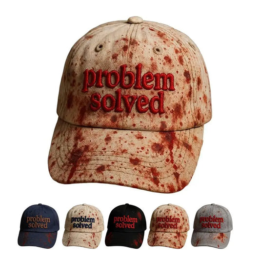 Halloween Theme Embroidery Problem Solved Bloody Hat Horror Baseball Caps