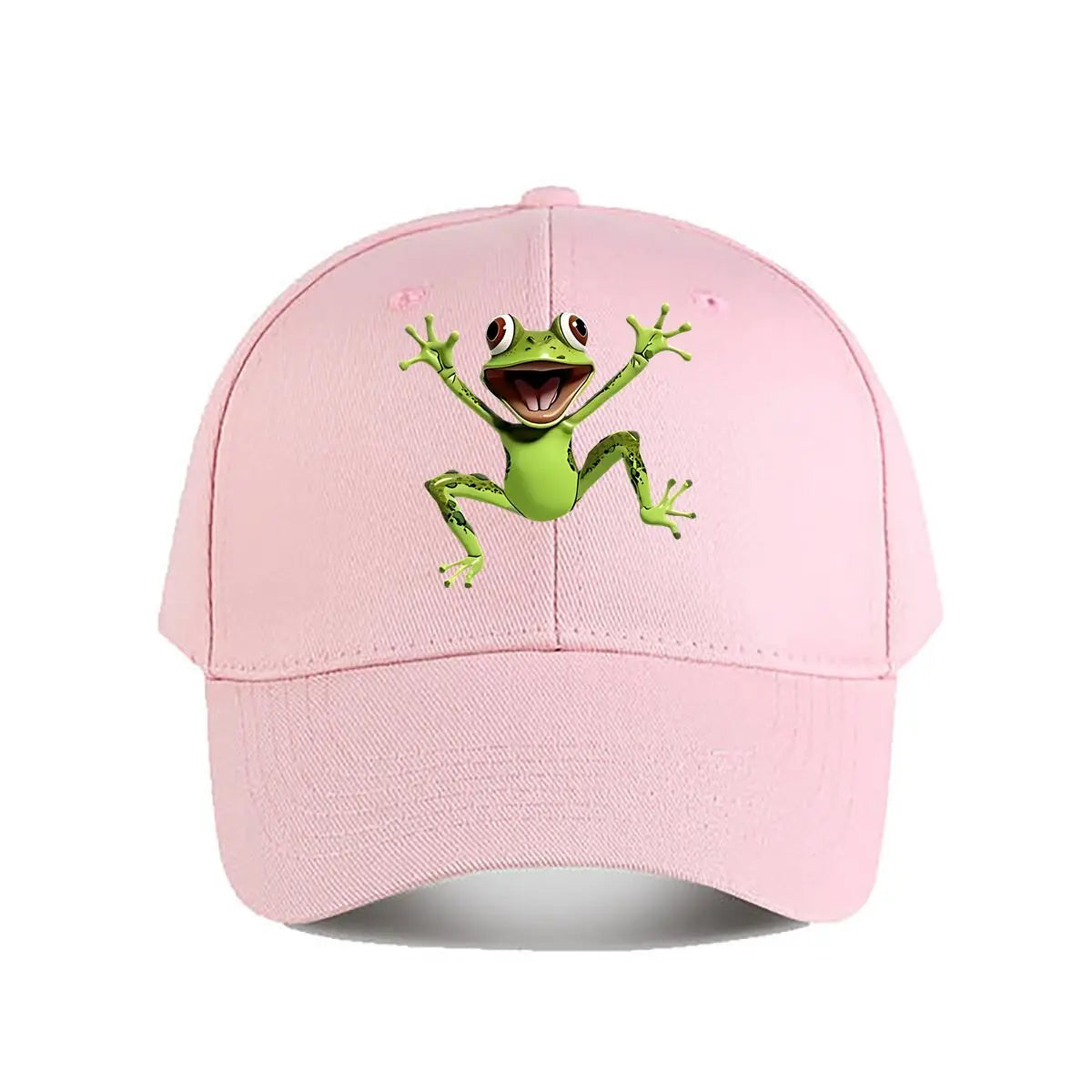 Cute Green Cartoon Frog Plastic Figurine Baseball Cap