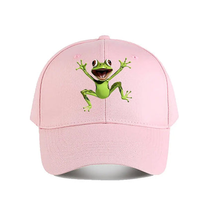 Cute Green Cartoon Frog Plastic Figurine Baseball Cap