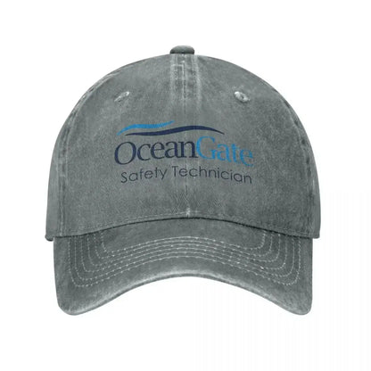 Vintage OceanGate Safety Technician Baseball Cap Unisex Style Distressed Washed Headwear
