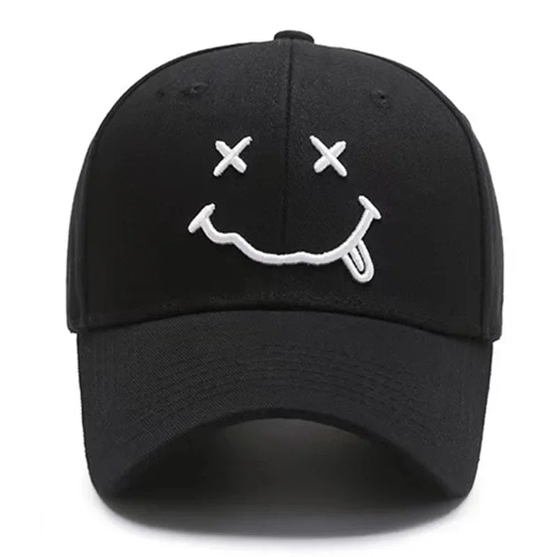 Unisex Smiling Face Embroidery Baseball Caps Spring Autumn Outdoor