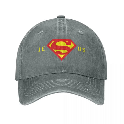 Super Jesus Washed Baseball Cap Hat Men Women Christian God Cap Spring Autumn Vintage Casquette Gorras
