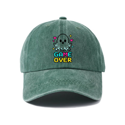 Game Over Black Cat Graphic Baseball Cap