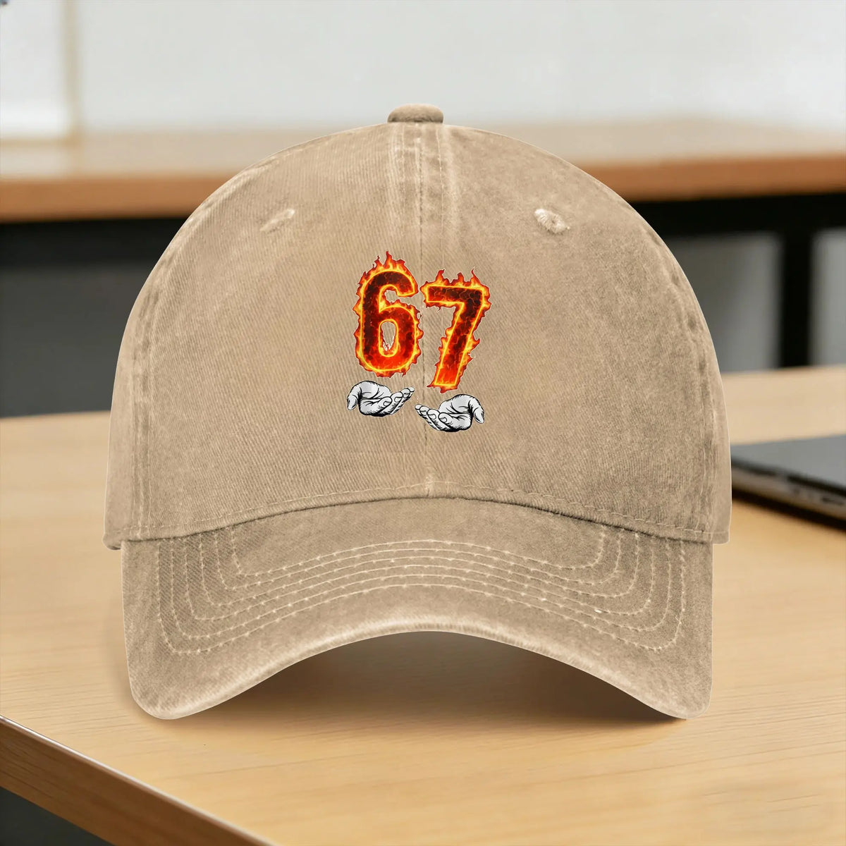 Baseball Cap Fire 6 7 Meme Six Seven 67 Hands Meme