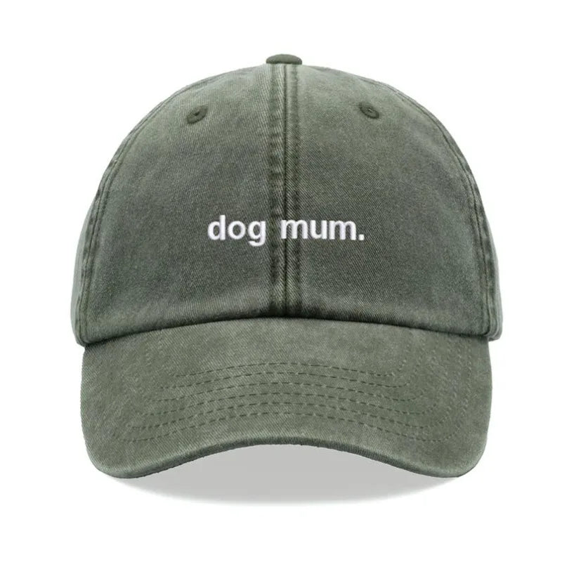 "dog mum. " Vintage Washed Kanye Baseball Cap For Women