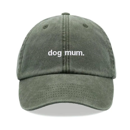 "dog mum. " Vintage Washed Kanye Baseball Cap For Women
