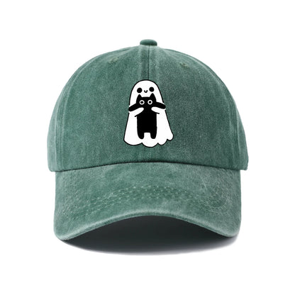 Ghost In Necktie Graphic Baseball Cap