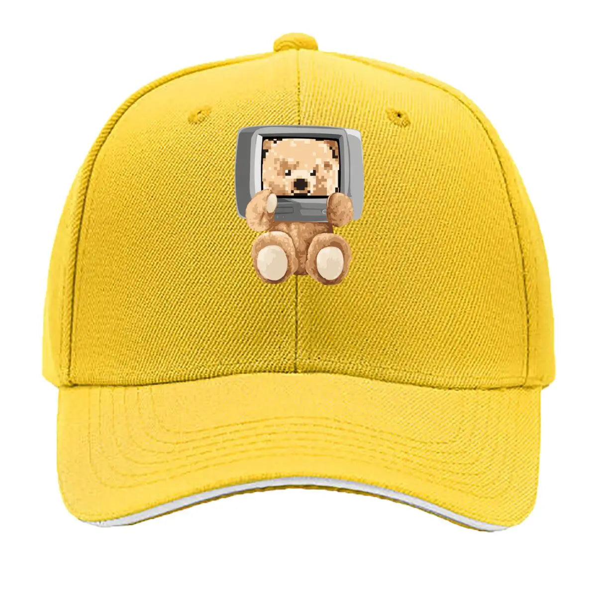 Kawaii Pixel Bear Computer Screen Cute Retro Art Baseball Cap