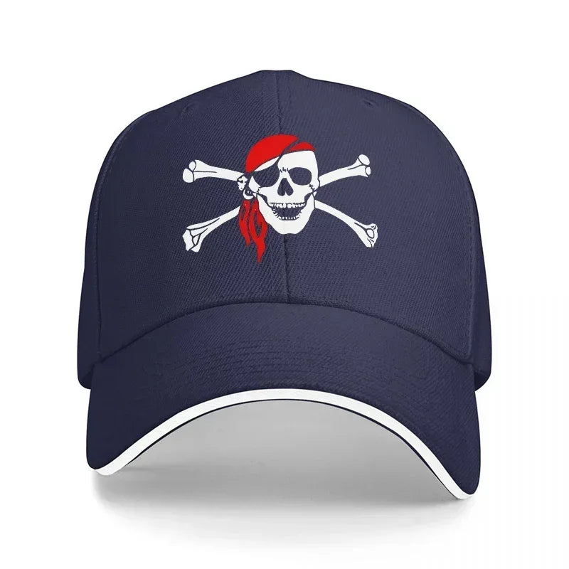 New Pirate Skull And Crossbones Design Black Baseball Cap