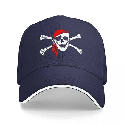 New Pirate Skull And Crossbones Design Black Baseball Cap