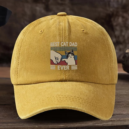 Best Cat Dad Hat With Claw Print And Cat Pattern Adjustable Buckle Design Baseball Hat
