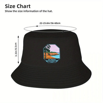 Acadia Park Maine Bar Harbor Emblem Bucket Hat