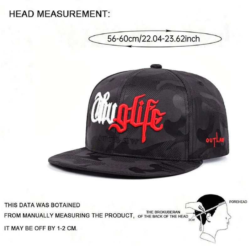 Fashion Personalized New Flat Brimmed Hat Riot LIFE Embroidered Street Hip Hop Hat Snapback Caps