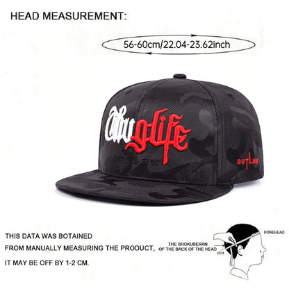 Fashion Personalized New Flat Brimmed Hat Riot LIFE Embroidered Street Hip Hop Hat Snapback Caps
