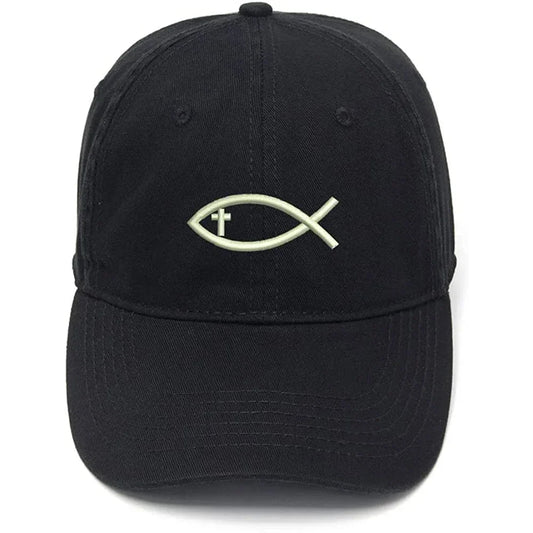 Men's Baseball Cap Jesus Christian Fish