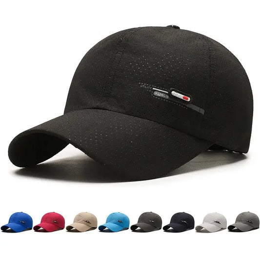 Summer Small Leather Label Quick dry Baseball Cap