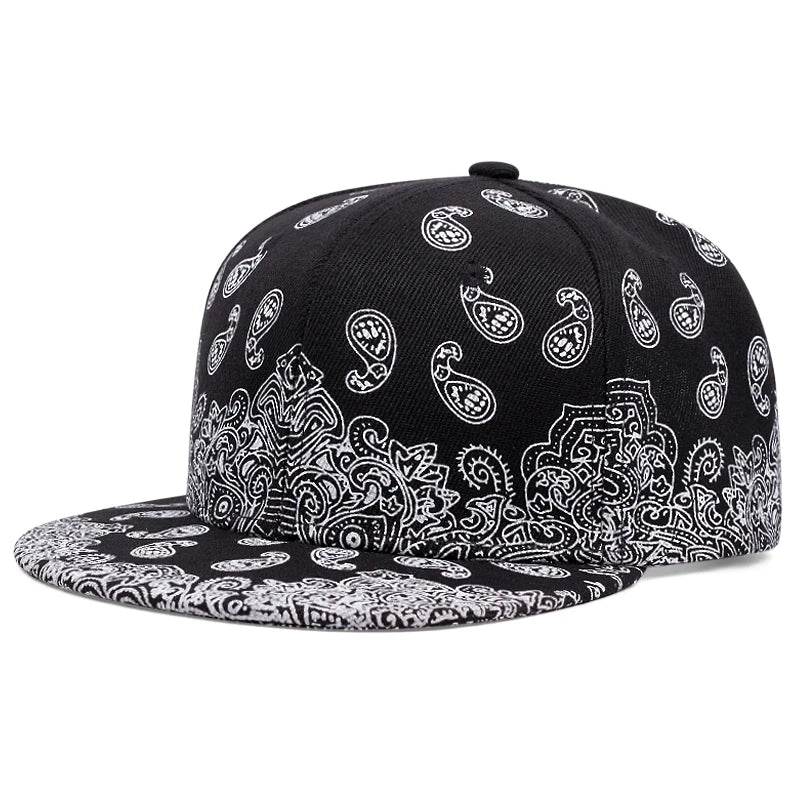 New Fashion West Coast Cashew Flower Printing Snapback Cap