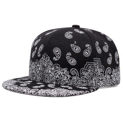 New Fashion West Coast Cashew Flower Printing Snapback Cap