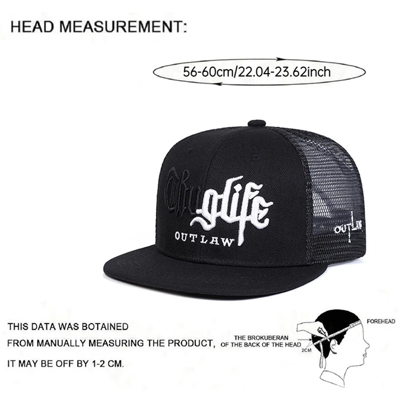 Personalized New Fashion Webhat Thug LIFE Embroidered Hip Hop Hat Snapback Hat