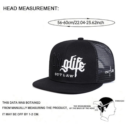 Personalized New Fashion Webhat Thug LIFE Embroidered Hip Hop Hat Snapback Hat