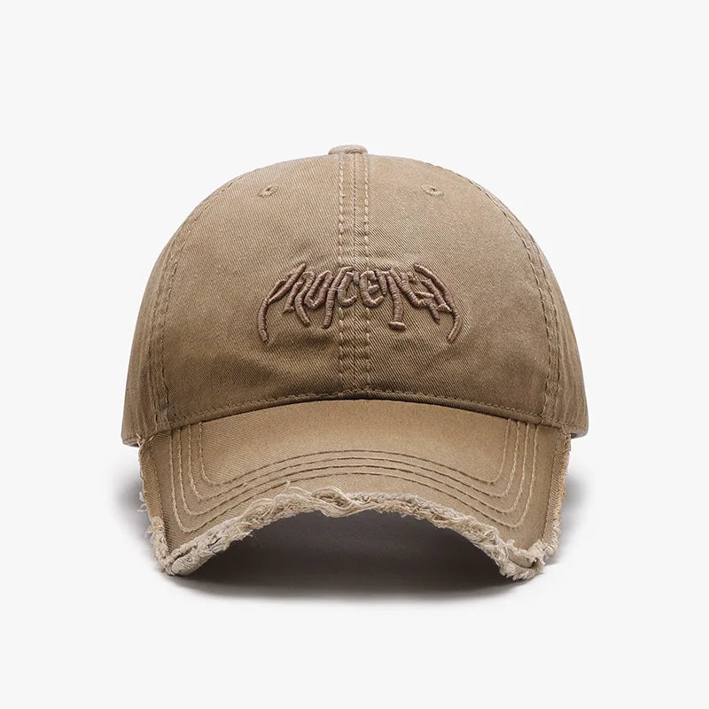 Letter Three-dimensional Embroidery Soft Top Rough Edge Men's BaseballCap