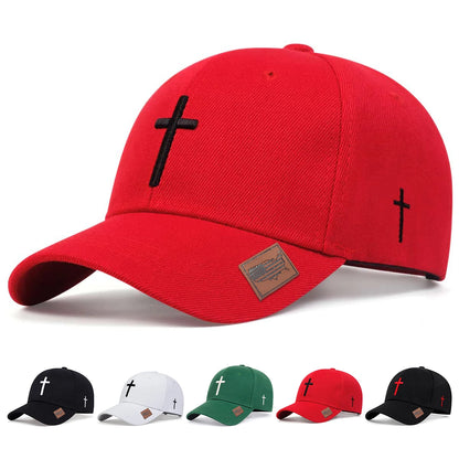 Unisex Cross Embroidery American Flag Label Baseball Caps