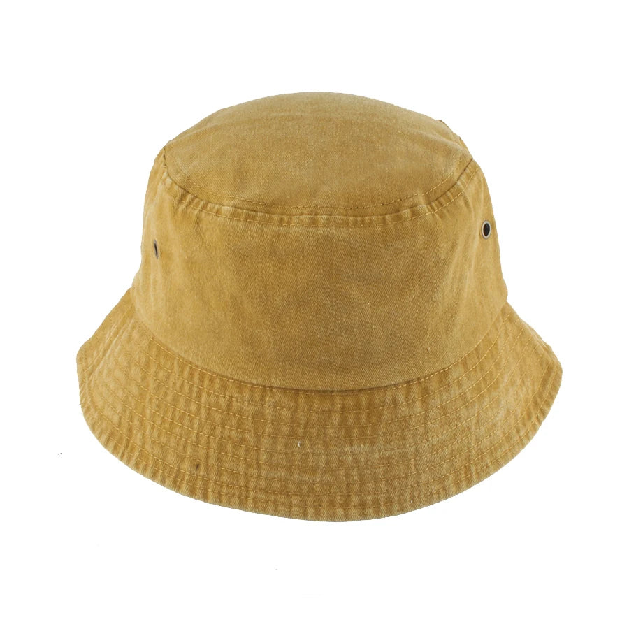Summer Washed Denim Bucket Hats Foldable Packable Soild Color Fisherman Hat